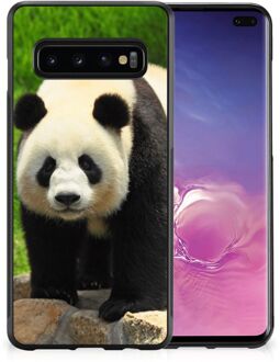 B2Ctelecom Smartphone Hoesje Samsung Galaxy S10+ Bumper Hoesje met Zwarte rand Panda