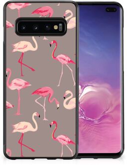 B2Ctelecom Smartphone Hoesje Samsung Galaxy S10+ Cover Case met Zwarte rand Flamingo