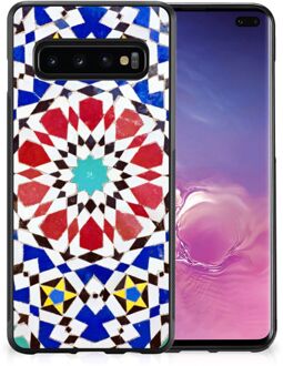 B2Ctelecom Smartphone Hoesje Samsung Galaxy S10+ Cover Case met Zwarte rand Mozaïek