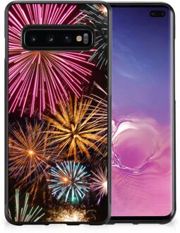 B2Ctelecom Smartphone Hoesje Samsung Galaxy S10+ Smartphonehoesje met Zwarte rand Vuurwerk