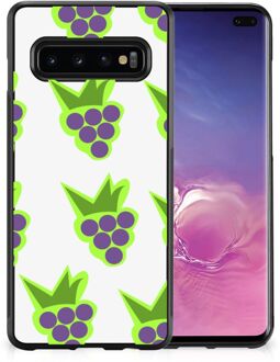 B2Ctelecom Smartphone Hoesje Samsung Galaxy S10+ TPU Bumper met Zwarte rand Druiven