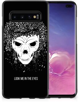 B2Ctelecom Smartphone Hoesje Samsung Galaxy S10+ TPU Bumper met Zwarte rand Skull Hair