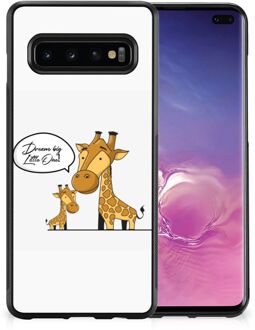 B2Ctelecom Smartphone Hoesje Samsung Galaxy S10+ Trendy Telefoonhoesjes met Zwarte rand Giraffe