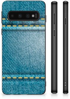 B2Ctelecom Smartphone Hoesje Samsung Galaxy S10 TPU Bumper met Zwarte rand Jeans