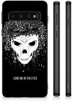 B2Ctelecom Smartphone Hoesje Samsung Galaxy S10 TPU Bumper met Zwarte rand Skull Hair