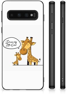 B2Ctelecom Smartphone Hoesje Samsung Galaxy S10 Trendy Telefoonhoesjes met Zwarte rand Giraffe