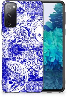 B2Ctelecom Smartphone Hoesje Samsung Galaxy S20 Back Case TPU Siliconen Hoesje met Zwarte rand Angel Skull Blue