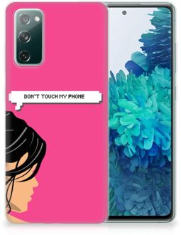 B2Ctelecom Smartphone hoesje Samsung Galaxy S20 FE Back Case Siliconen Hoesje Woman Don't Touch My Phone