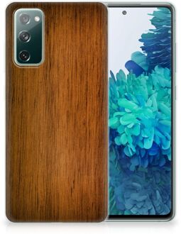 B2Ctelecom Smartphone hoesje Samsung Galaxy S20 FE Leuk Case Super als Vaderdag Cadeaus Donker Hout