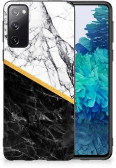 B2Ctelecom Smartphone Hoesje Samsung Galaxy S20 Smartphonehoesje met Zwarte rand Marble White Black