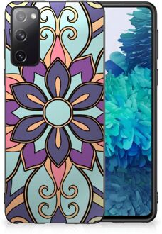 B2Ctelecom Smartphone Hoesje Samsung Galaxy S20 TPU Bumper met Zwarte rand Paarse Bloem