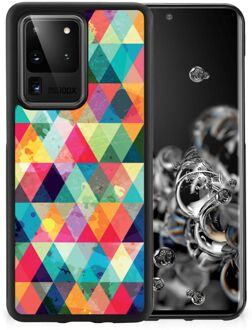 B2Ctelecom Smartphone Hoesje Samsung Galaxy S20 Ultra Backcase TPU Siliconen Hoesje met Zwarte rand Geruit