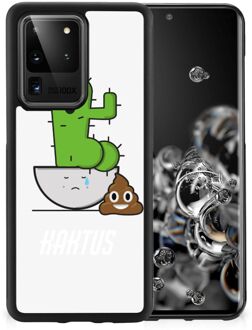 B2Ctelecom Smartphone Hoesje Samsung Galaxy S20 Ultra Beschermhoesje met Zwarte rand Cactus Poo