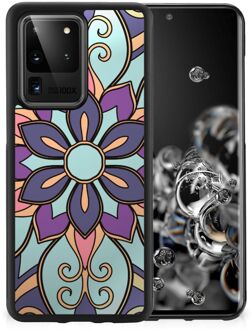 B2Ctelecom Smartphone Hoesje Samsung Galaxy S20 Ultra TPU Bumper met Zwarte rand Paarse Bloem