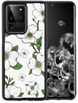 B2Ctelecom Smartphone Hoesje Samsung Galaxy S20 Ultra Trendy Telefoonhoesjes met Zwarte rand Dogwood Flowers