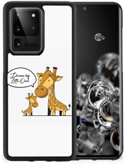 B2Ctelecom Smartphone Hoesje Samsung Galaxy S20 Ultra Trendy Telefoonhoesjes met Zwarte rand Giraffe