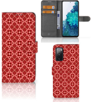 B2Ctelecom Smartphone Hoesje Samsung Galaxy S20FE Wallet Book Case Batik Red