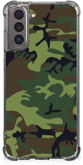 B2Ctelecom Smartphone hoesje Samsung Galaxy S21 Anti-shock Hoesje met foto met transparante rand Camouflage