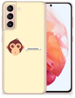 B2Ctelecom Smartphone hoesje Samsung Galaxy S21 Back Case Siliconen Hoesje met Foto Aap