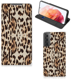 B2Ctelecom Smartphone Hoesje Samsung Galaxy S21 Book Cover Leopard