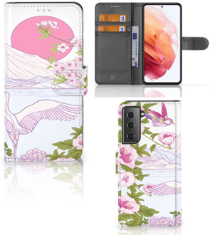 B2Ctelecom Smartphone Hoesje Samsung Galaxy S21 Book Style Case Bird Standing