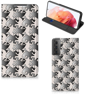 B2Ctelecom Smartphone Hoesje Samsung Galaxy S21 Book Wallet Case Salamander Grey