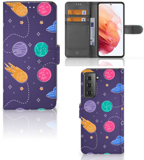 B2Ctelecom Smartphone Hoesje Samsung Galaxy S21 Flip Case Portemonnee Space