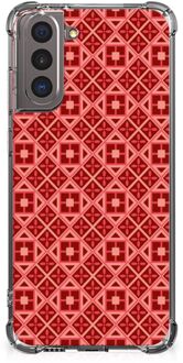 B2Ctelecom Smartphone hoesje Samsung Galaxy S21 Hoesje ontwerpen met transparante rand Batik Red