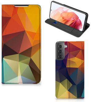 B2Ctelecom Smartphone Hoesje Samsung Galaxy S21 Leuk Book Case Polygon Color