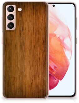 B2Ctelecom Smartphone hoesje Samsung Galaxy S21 Leuk Case Super als Vaderdag Cadeaus Donker Hout