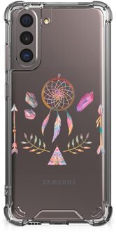 B2Ctelecom Smartphone hoesje Samsung Galaxy S21 Mobiel Case met transparante rand Boho Dreamcatcher