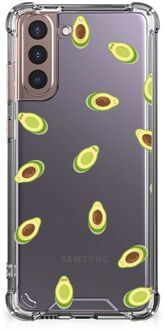 B2Ctelecom Smartphone hoesje Samsung Galaxy S21 Plus Backcase TPU Siliconen Hoesje met transparante rand Avocado