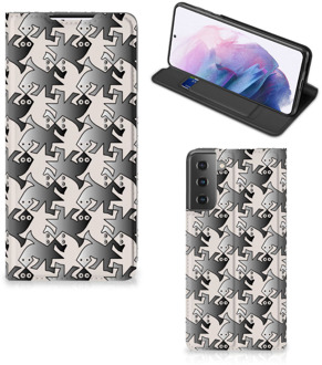 B2Ctelecom Smartphone Hoesje Samsung Galaxy S21 Plus Book Wallet Case Salamander Grey