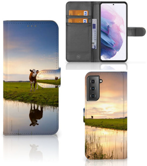 B2Ctelecom Smartphone Hoesje Samsung Galaxy S21 Plus Flip Case Koe