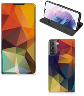 B2Ctelecom Smartphone Hoesje Samsung Galaxy S21 Plus Leuk Book Case Polygon Color