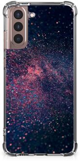 B2Ctelecom Smartphone hoesje Samsung Galaxy S21 Plus Mobiel Case met transparante rand Stars