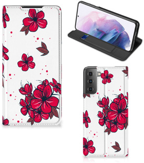 B2Ctelecom Smartphone Hoesje Samsung Galaxy S21 Plus Mobiel Cover Blossom Red