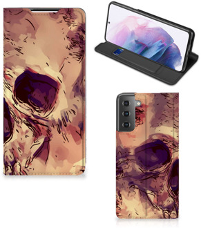 B2Ctelecom Smartphone Hoesje Samsung Galaxy S21 Plus Wallet Case Skullhead