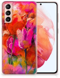 B2Ctelecom Smartphone hoesje Samsung Galaxy S21 Silicone Case Tulips