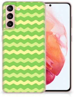 B2Ctelecom Smartphone hoesje Samsung Galaxy S21 TPU Case Waves Green