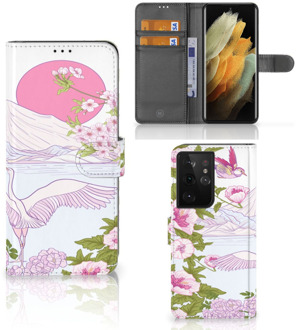 B2Ctelecom Smartphone Hoesje Samsung Galaxy S21 Ultra Book Style Case Bird Standing