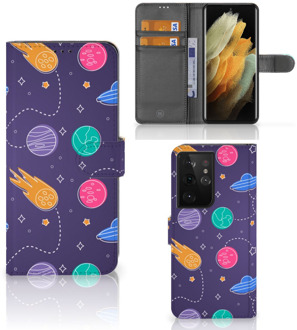 B2Ctelecom Smartphone Hoesje Samsung Galaxy S21 Ultra Flip Case Portemonnee Space