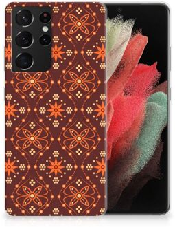 B2Ctelecom Smartphone hoesje Samsung Galaxy S21 Ultra Leuk Case Batik Brown