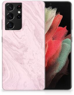 B2Ctelecom Smartphone hoesje Samsung Galaxy S21 Ultra Leuk Hoesje Marble Pink