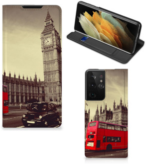 B2Ctelecom Smartphone Hoesje Samsung Galaxy S21 Ultra Mobiel Bookcase Londen