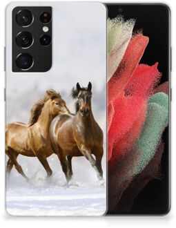 B2Ctelecom Smartphone hoesje Samsung Galaxy S21 Ultra TPU Case Paarden