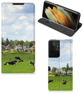 B2Ctelecom Smartphone Hoesje Samsung Galaxy S21 Ultra Wallet Book Case Hollandse Koeien