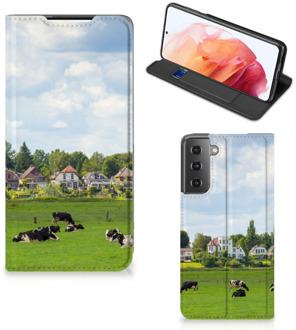 B2Ctelecom Smartphone Hoesje Samsung Galaxy S21 Wallet Book Case Hollandse Koeien