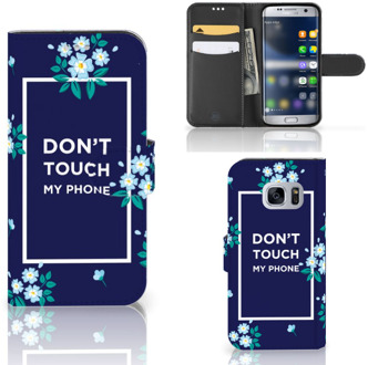 B2Ctelecom Smartphone hoesje Samsung Galaxy S7 Flowers Blue DTMP