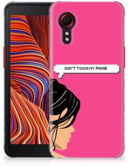 B2Ctelecom Smartphone hoesje Samsung Galaxy Xcover 5 Back Case Siliconen Hoesje Woman Don't Touch My Phone